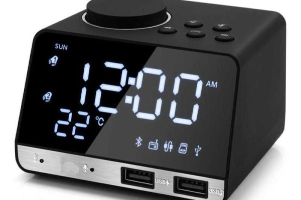 Jam Weker Digital Terbaik dengan Speaker Bluetooth Desktop