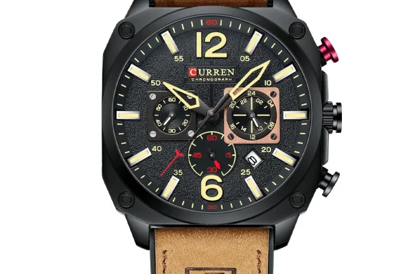 Jam Tangan Kulit Asli Curren 8398 untuk Pria dengan Desain Elegan