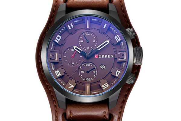 Jam Tangan Kulit Cokelat Curren Coffee 8225 untuk Pria